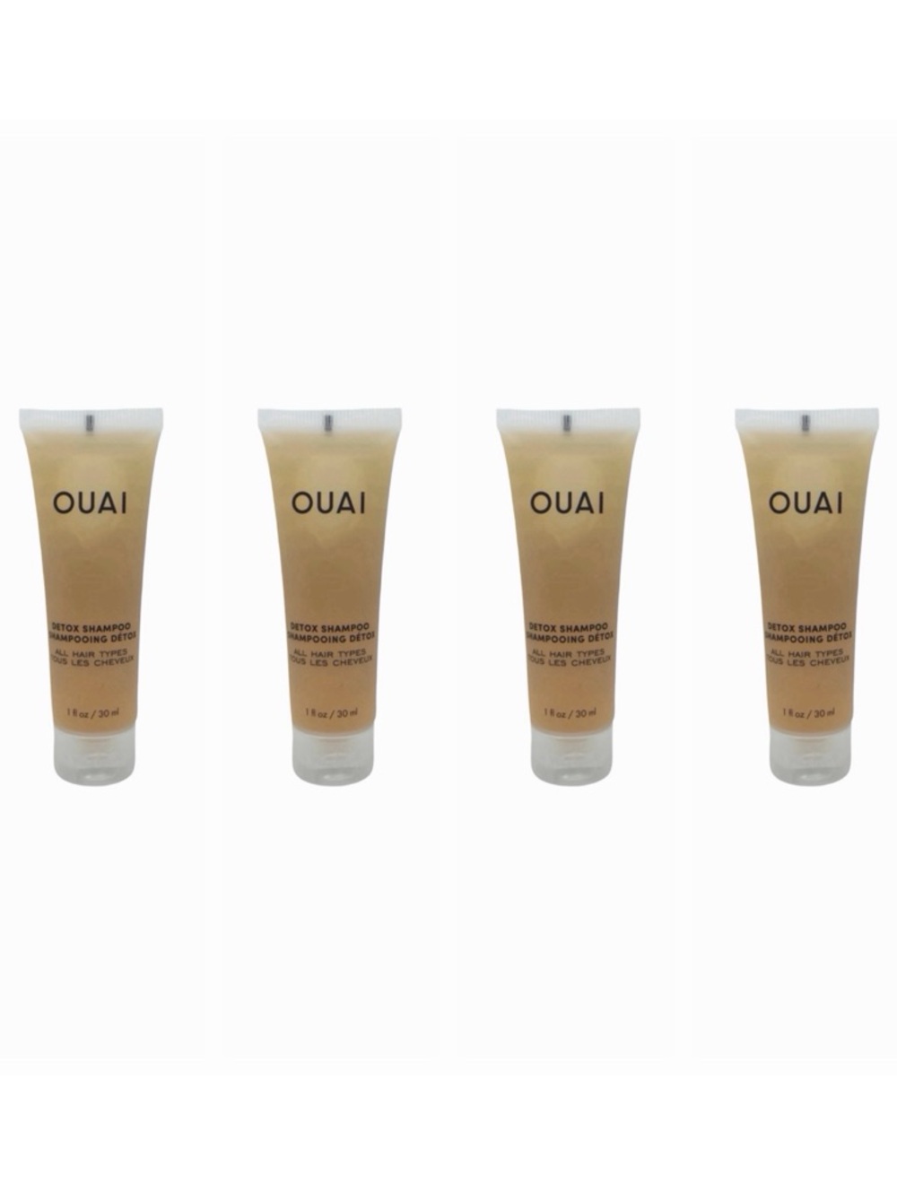 OUAI Detox Shampoo - Travel Size - 4 Count - 1 fl oz / 30 ml x 4